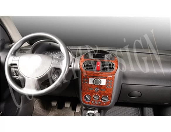 Opel Corsa C – Pick-up 01.03-12.06 3D Interior Dashboard Trim Kit Dash Trim Dekor 6-Parts - 1 - Interior Dash Trim Kit