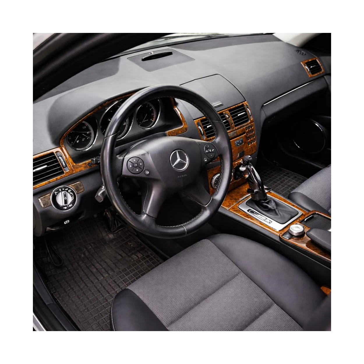 Mercedes C-Class W204 01.2006 3D Interior Dashboard Trim Kit Dash Trim Dekor 17-Parts