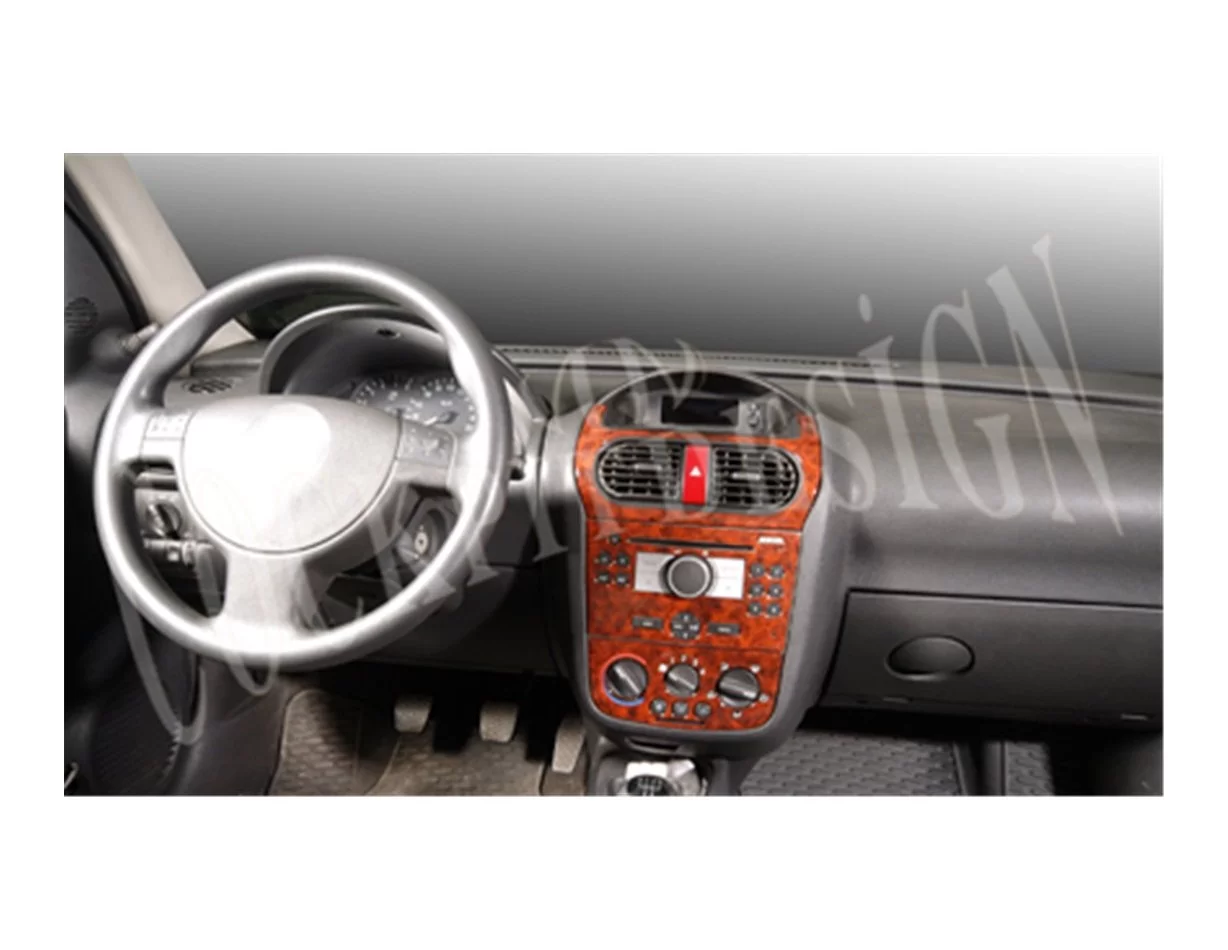 Opel Corsa C – Pick-up 01.03-12.06 3D Interior Dashboard Trim Kit Dash Trim Dekor 6-Parts - 1 - Interior Dash Trim Kit