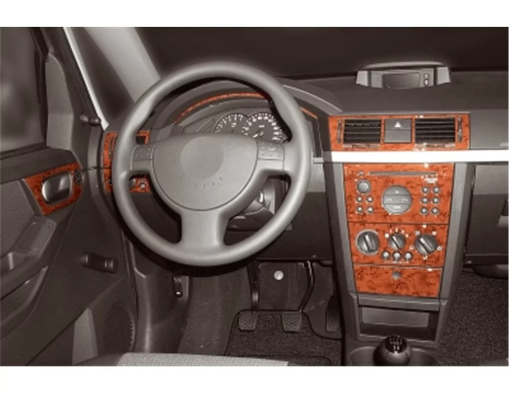 Opel Meriva 02.03-12.07 3D Interior Dashboard Trim Kit Dash Trim Dekor 17-Parts - 1 - Interior Dash Trim Kit