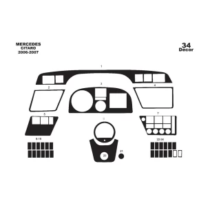 Mercedes Citaro 01.06-01.07 3D Interior Dashboard Trim Kit Dash Trim Dekor 34-Parts 2