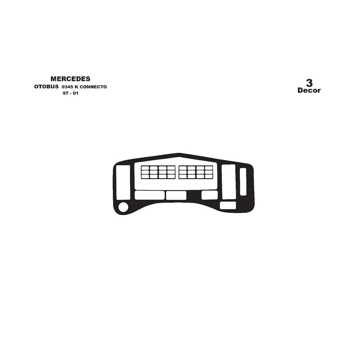 Mercedes Connecto 0345 K 01.97-01.01 3D Interior Dashboard Trim Kit Dash Trim Dekor 2-Parts