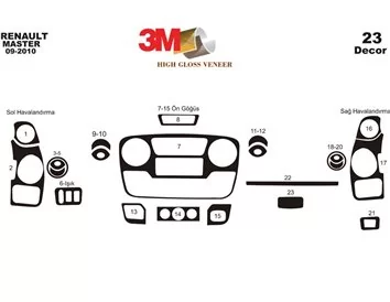 Opel Movano 01.2010 3D Interior Dashboard Trim Kit Dash Trim Dekor 23-Parts
