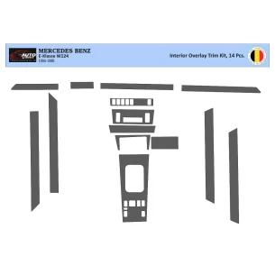 Mercedes E-Class W124 01.85-05.96 3D Interior Dashboard Trim Kit Dash Trim Dekor 14-Parts 2