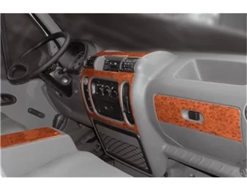 Opel Movano 01.99-12.03 3D Interior Dashboard Trim Kit Dash Trim Dekor 6-Parts - 1 - Interior Dash Trim Kit