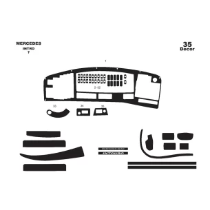 Mercedes Intro 06.03-06.05 3D Interior Dashboard Trim Kit Dash Trim Dekor 13-Parts