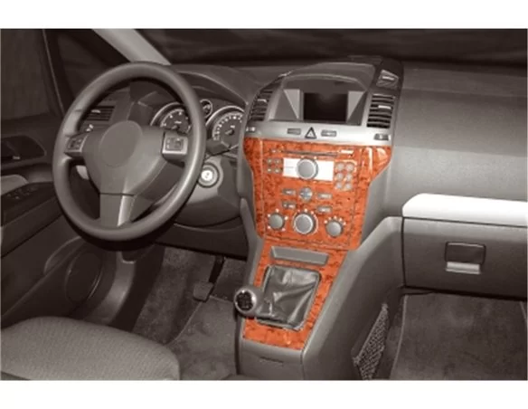 Opel Zafira B 01.06-12.10 3D Interior Dashboard Trim Kit Dash Trim Dekor 4-Parts - 1 - Interior Dash Trim Kit