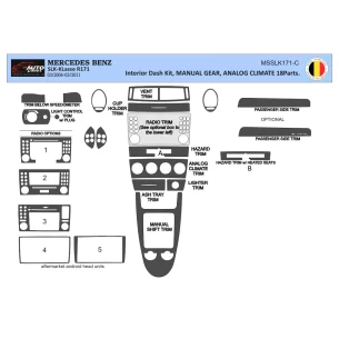 Mercedes SLK (R171) 2004-2010 3D Interior Dashboard Trim Kit Dash Trim Dekor 18-Parts