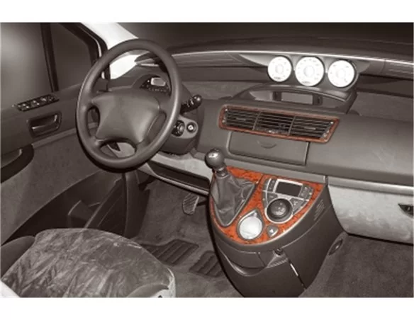 Peugeot 807 02.2002 3D Interior Dashboard Trim Kit Dash Trim Dekor 4-Parts - 1 - Interior Dash Trim Kit