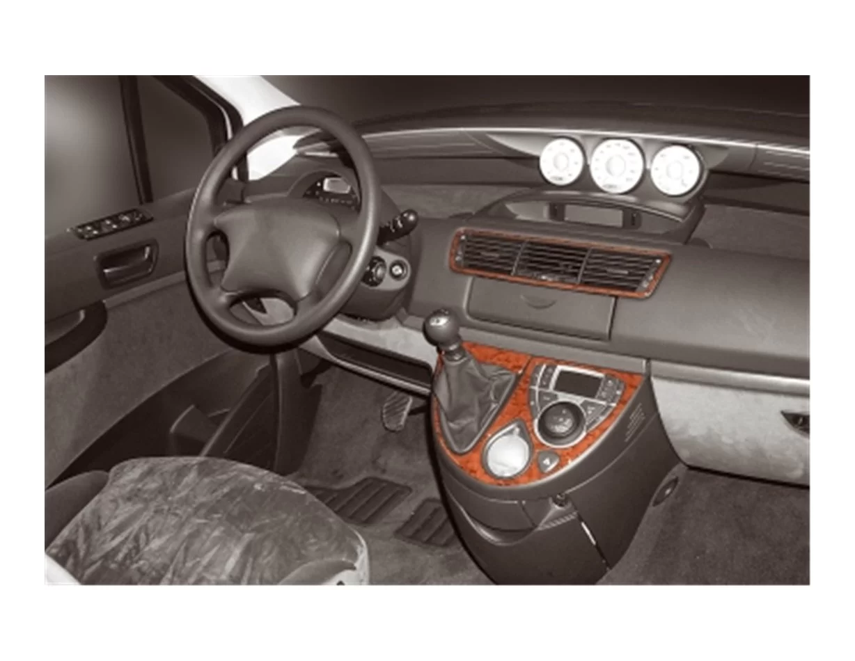 Peugeot 807 02.2002 3D Interior Dashboard Trim Kit Dash Trim Dekor 4-Parts - 1 - Interior Dash Trim Kit