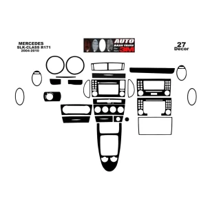 Mercedes SLK (R171) 2004-2010 3D Interior Dashboard Trim Kit Dash Trim Dekor 27-Parts 2