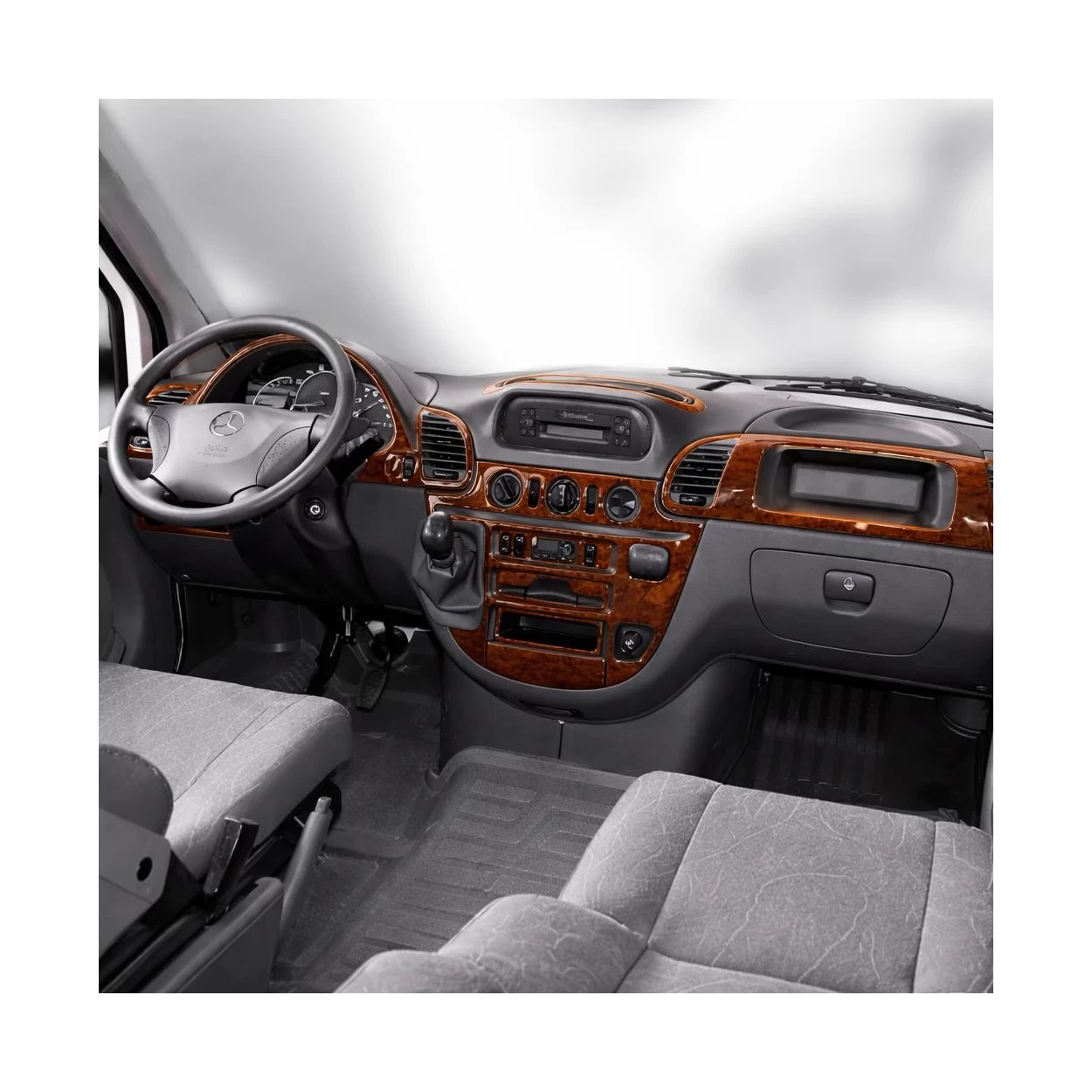 Mercedes Sprinter W903 02.00-04.06 3D Interior Dashboard Trim Kit Dash Trim Dekor 24-Parts