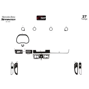Mercedes Sprinter W907 2018 3D Interior Dashboard Trim Kit Dash Trim Dekor 27-Parts 2