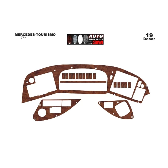 Mercedes Tourismo 04.07-12.10 3D Interior Dashboard Trim Kit Dash Trim Dekor 19-Parts