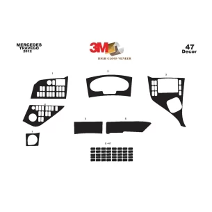 Mercedes Travego 01.2011 3D Interior Dashboard Trim Kit Dash Trim Dekor 47-Parts 2