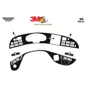 Mercedes Travego 02.05-12.10 3D Interior Dashboard Trim Kit Dash Trim Dekor 44-Parts 2