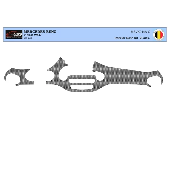 Mercedes V-Klasse W447 01.2015 3D Interior Dashboard Trim Kit Dash Trim Dekor 2-Parts
