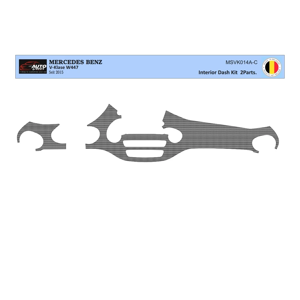 Mercedes V-Klasse W447 01.2015 3D Interior Dashboard Trim Kit Dash Trim Dekor 2-Parts