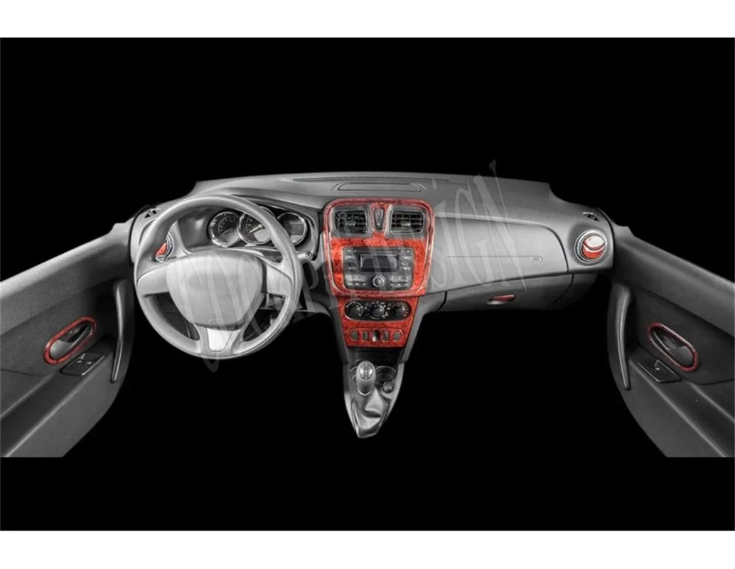 Renault Clio Symbol 01.2012 3D Interior Dashboard Trim Kit Dash Trim Dekor 25-Parts - 1 - Interior Dash Trim Kit