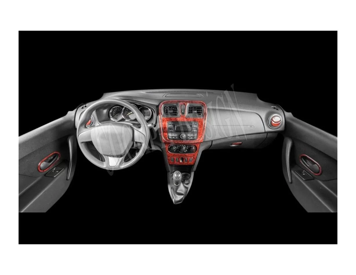 Renault Clio Symbol 01.2012 3D Interior Dashboard Trim Kit Dash Trim Dekor 25-Parts - 1 - Interior Dash Trim Kit