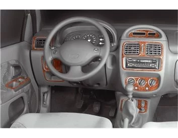 Renault Clio Symbol 06.04-09.08 3D Interior Dashboard Trim Kit Dash Trim Dekor 15-Parts - 1 - Interior Dash Trim Kit
