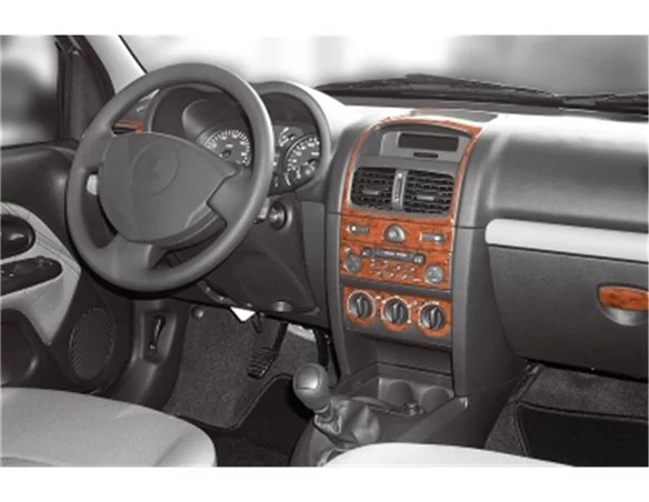 Renault Clio-2 06.01-08.05 3D Interior Dashboard Trim Kit Dash Trim Dekor 15-Parts - 1 - Interior Dash Trim Kit