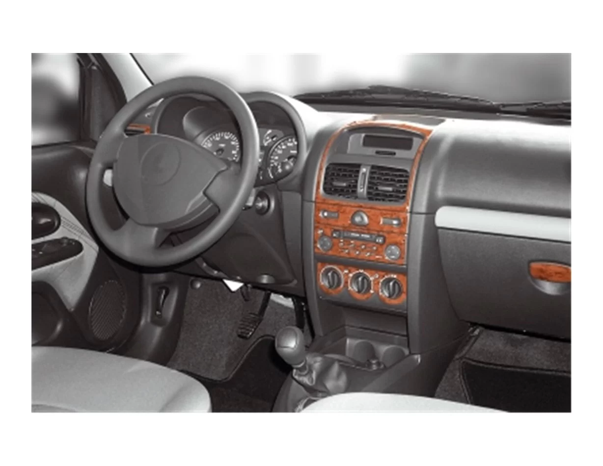 Renault Clio-2 06.01-08.05 3D Interior Dashboard Trim Kit Dash Trim Dekor 15-Parts - 1 - Interior Dash Trim Kit