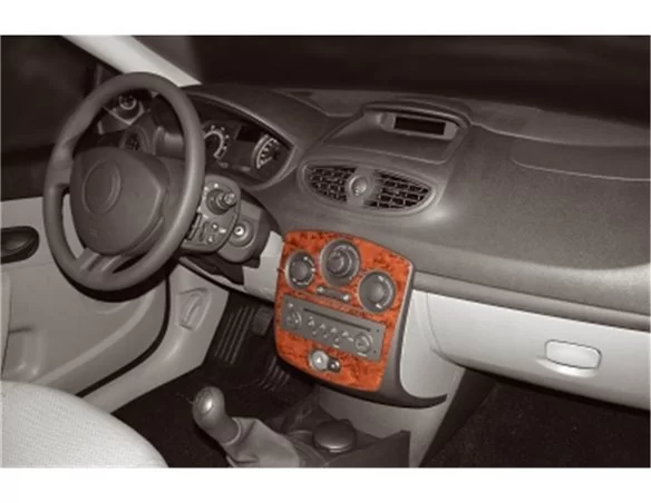 Renault Clio-3 09.05-08.12 3D Interior Dashboard Trim Kit Dash Trim Dekor 9-Parts - 1 - Interior Dash Trim Kit