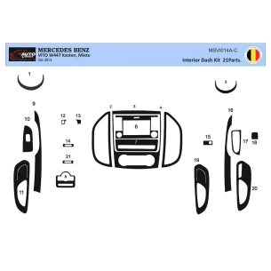 Mercedes Vito W447 01.2015 3D Interior Dashboard Trim Kit Dash Trim Dekor 21-Parts 2