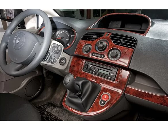 Renault Kangoo 10.2008 3D Interior Dashboard Trim Kit Dash Trim Dekor 14-Parts - 1 - Interior Dash Trim Kit