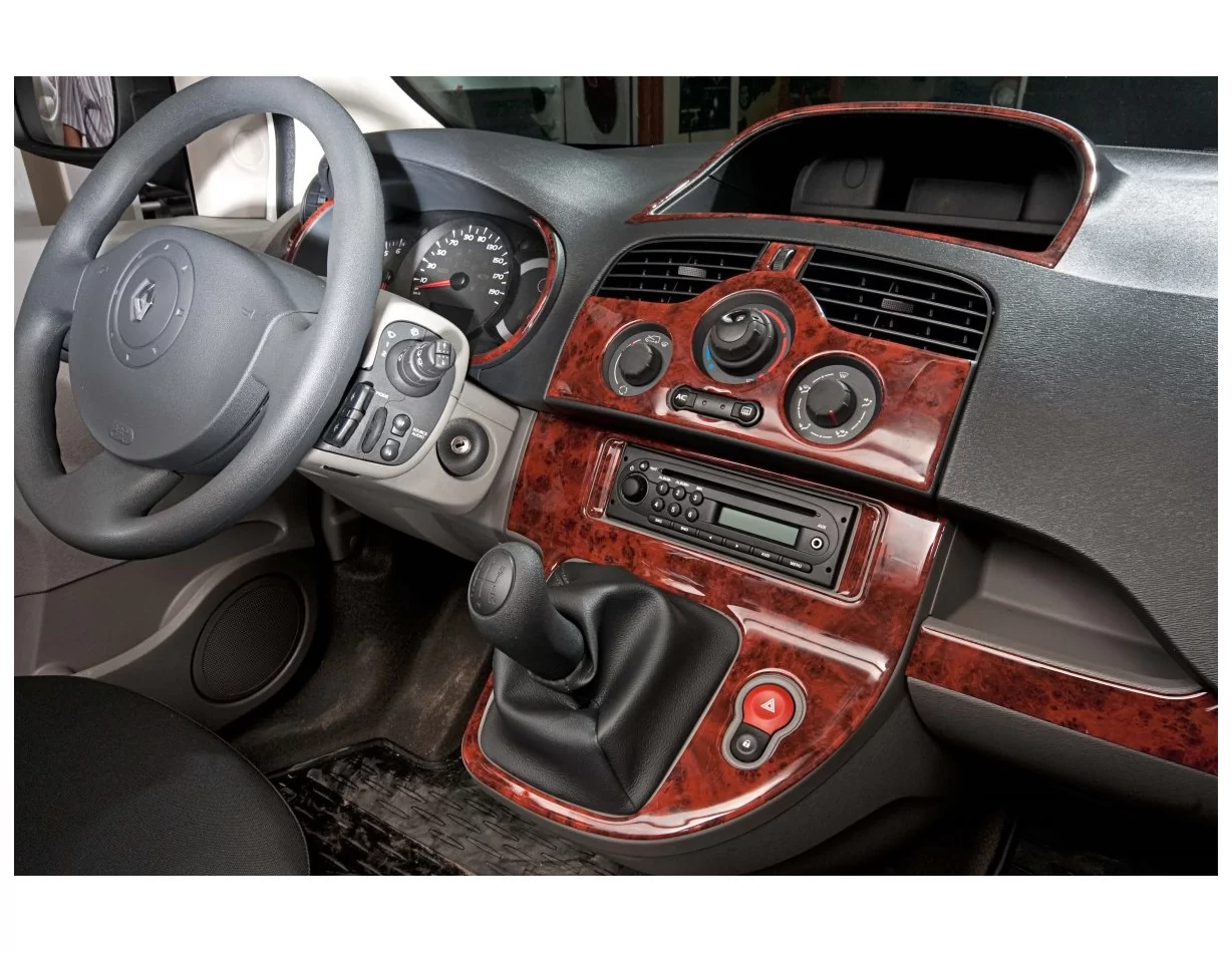 Renault Kangoo 10.2008 3D Interior Dashboard Trim Kit Dash Trim Dekor 14-Parts - 1 - Interior Dash Trim Kit