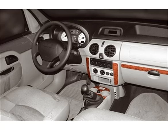 Renault Kangoo-Nissan Kubistar 06.98-09.08 3D Interior Dashboard Trim Kit Dash Trim Dekor 10-Parts - 1 - Interior Dash Trim Kit
