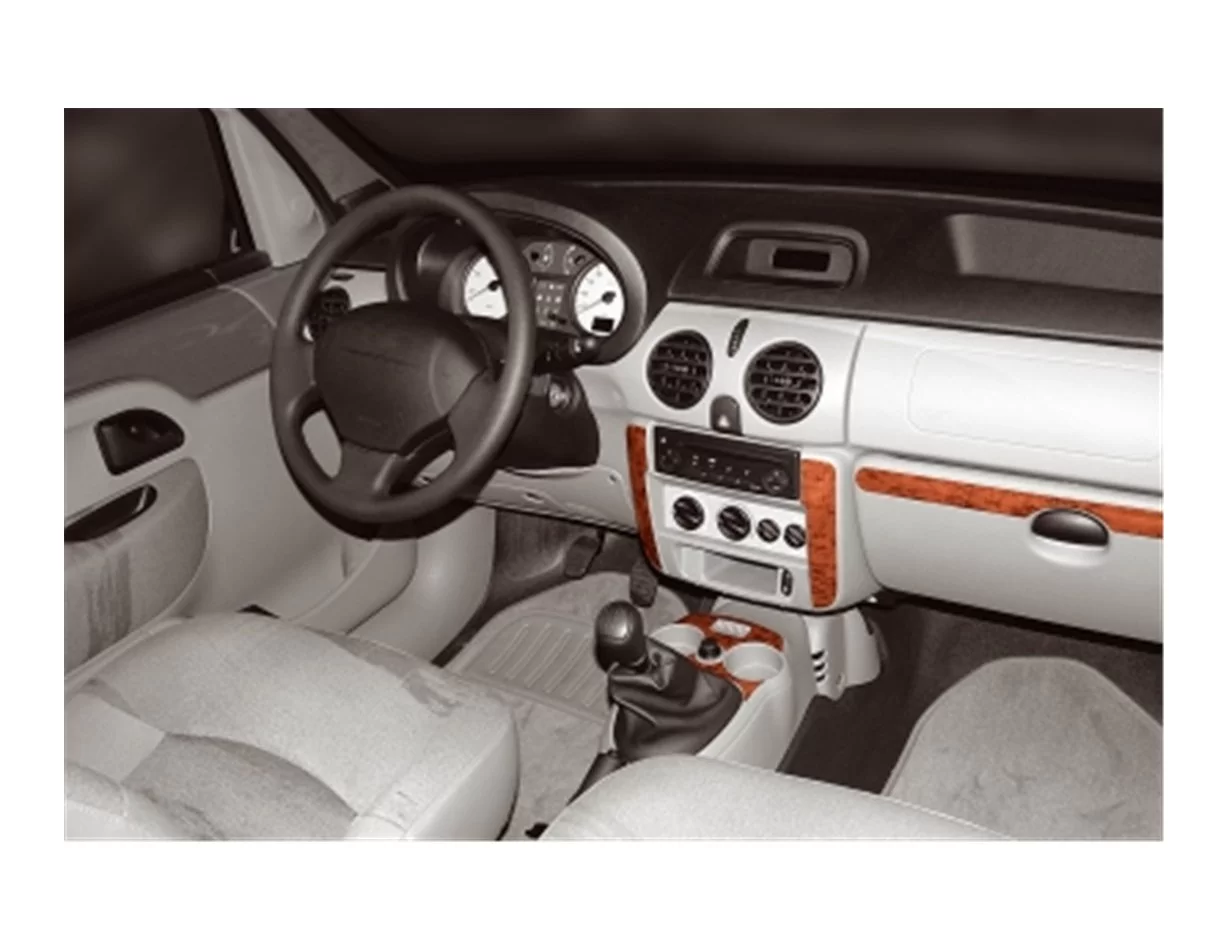 Renault Kangoo-Nissan Kubistar 06.98-09.08 3D Interior Dashboard Trim Kit Dash Trim Dekor 10-Parts - 1 - Interior Dash Trim Kit