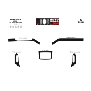 Mercedes Vito W639 01.04-01.06 3D Interior Dashboard Trim Kit Dash Trim Dekor 3-Parts 2