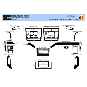 Mercedes Vito W639 01.2006 3D Interior Dashboard Trim Kit Dash Trim Dekor 22-Parts 2