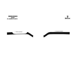 Mercedes Vito W639 01.2006 3D Interior Dashboard Trim Kit Dash Trim Dekor 3-Parts