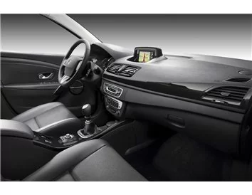 Renault Megane HB 06.2009 3D Interior Dashboard Trim Kit Dash Trim Dekor 11-Parts - 1 - Interior Dash Trim Kit