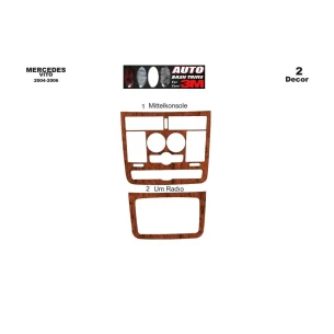 Mercedes Vito W639 2003-2006 3D Interior Dashboard Trim Kit Dash Trim Dekor 2-Parts