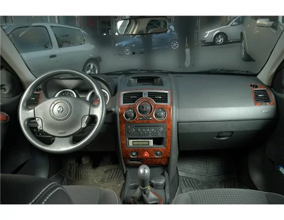 Renault Megane II 03.03-05.09 3D Interior Dashboard Trim Kit Dash Trim Dekor 17-Parts - 1 - Interior Dash Trim Kit