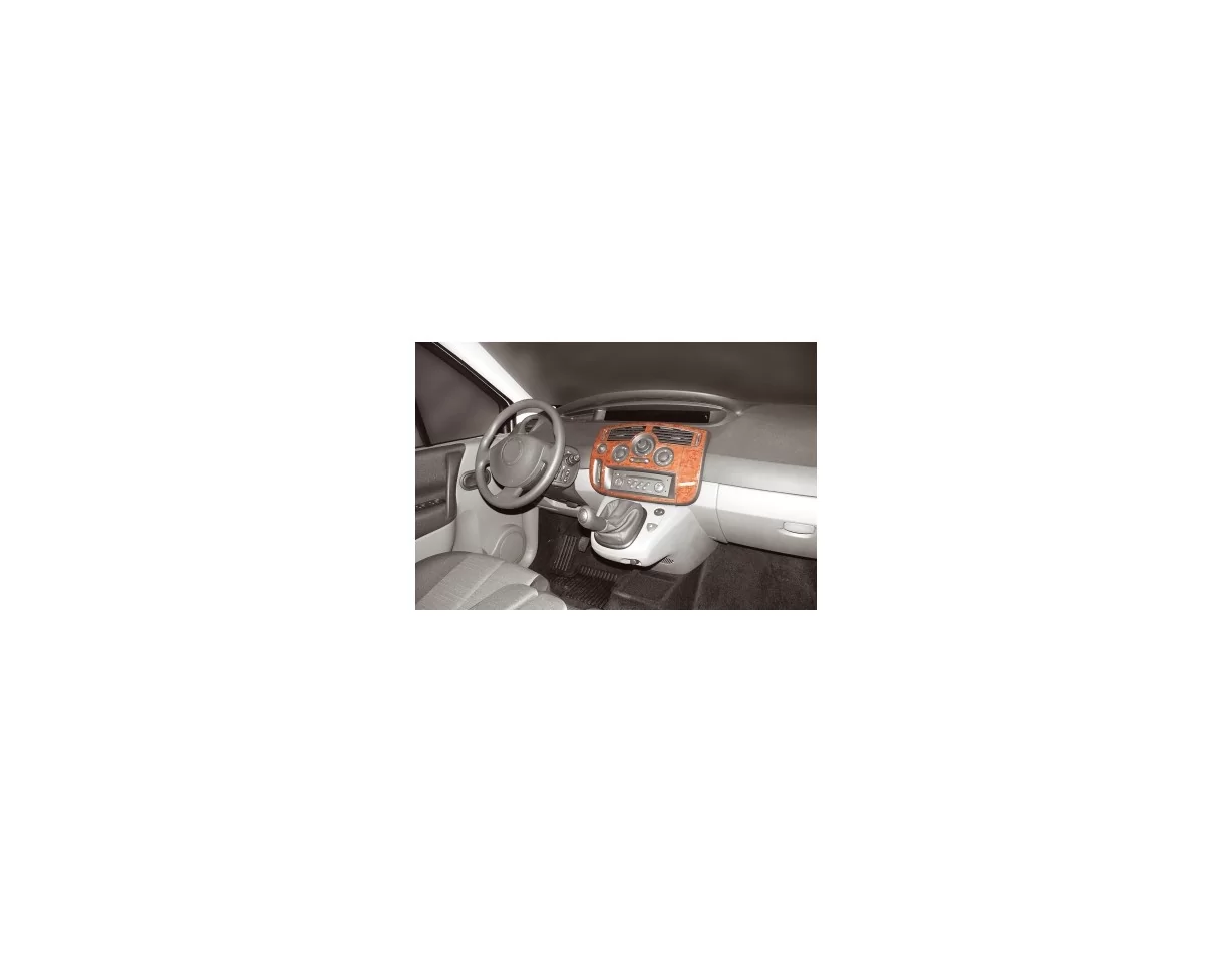 Renault Megane Scenic 06.03-12.10 3D Interior Dashboard Trim Kit Dash Trim Dekor 7-Parts - 1 - Interior Dash Trim Kit