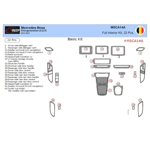 Mercedes-Benz CLA-Class 2014-2017 3D Interior Dashboard Trim Kit Dash Trim Dekor 22-Parts 2