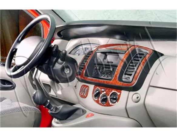 Renault Trafic Nissan Primastar 04.01-12.06 3D Interior Dashboard Trim Kit Dash Trim Dekor 6-Parts - 1 - Interior Dash Trim Kit