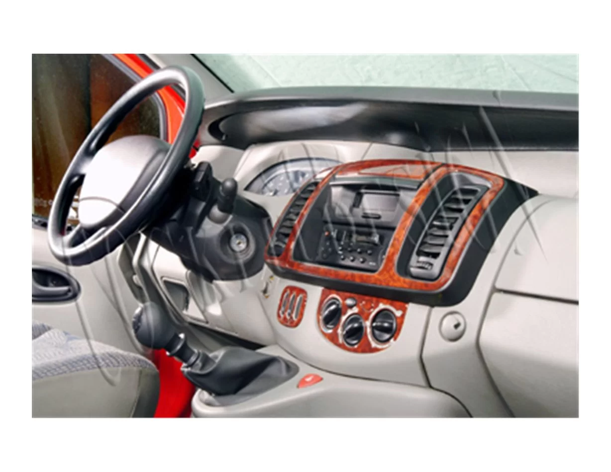Renault Trafic Nissan Primastar 04.01-12.06 3D Interior Dashboard Trim Kit Dash Trim Dekor 6-Parts - 1 - Interior Dash Trim Kit