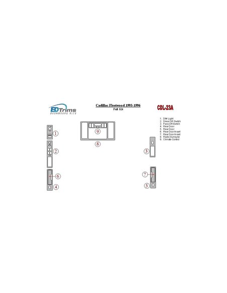 Cadillac Fleetwood 1993-1996 Full Set Interior BD Dash Trim Kit