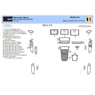 Mercedes-Benz GLA-Class 2014–2020 3D Interior Dashboard Trim Kit Dash Trim Dekor 22-Parts 2