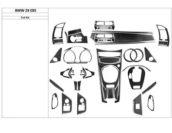 BMW Z4 E85 2003-2008 3D Interior Dashboard Trim Kit Dash Trim Dekor 54-Parts - 1 - Interior Dash Trim Kit