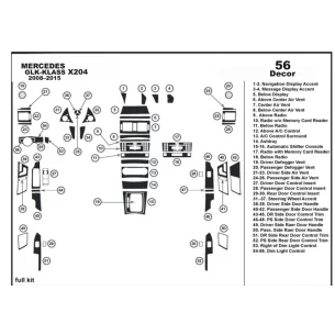 Mercedes-Benz GLK X204 2009–2016 3D Interior Dashboard Trim Kit Dash Trim Dekor 56-Parts 2