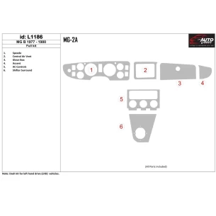 MG B 1977-1980 Full Set Interior BD Dash Trim Kit 2