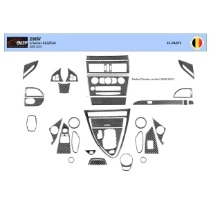 BMW 6-Series E 63 2008-2010 3D Interior Dashboard Trim Kit Dash Trim Dekor 34-Parts 2