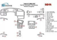 Saab 9-5 2006-UP Full Set, Automatic Gear, Without NAVI Interior BD Dash Trim Kit - 2 - Interior Dash Trim Kit Saab 9-5 2006-UP Full Set, Automatic Gear, Without NAVI Interior BD Dash Trim Kit - 2 - Interior Dash Trim Kit
